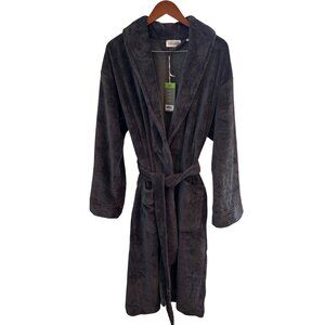 Cariloha Bamboo Turkish Spa Robe Unisex L/XL Gray Belted Pockets Ultra Plush Coz